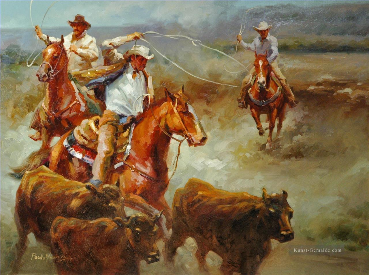 Original Cowboy westlich von chase Sie Ölgemälde